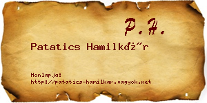 Patatics Hamilkár névjegykártya